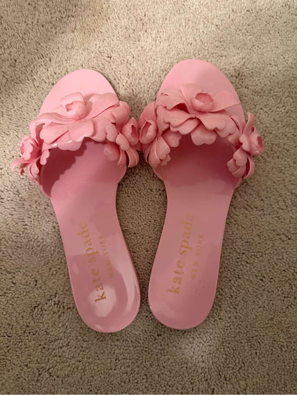 Kate Spade New York  “Jaylee” Pink Floral Jelly Slide Sandals - NWB